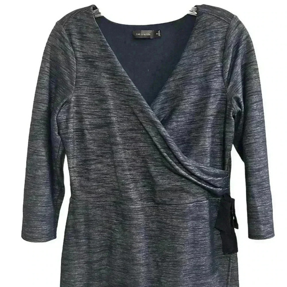 The Limited Women's Blue 3/4 Sleeve Wrap Dress Size M Knee Length - Picture 9 of 16